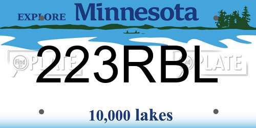 223RBL Minnesota License Plate