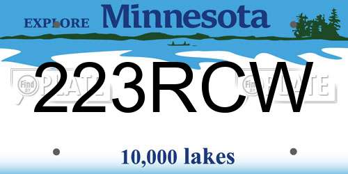 223RCW Minnesota License Plate