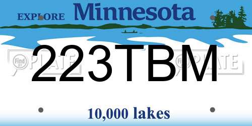 223TBM Minnesota License Plate