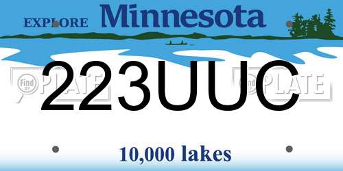 223UUC Minnesota License Plate