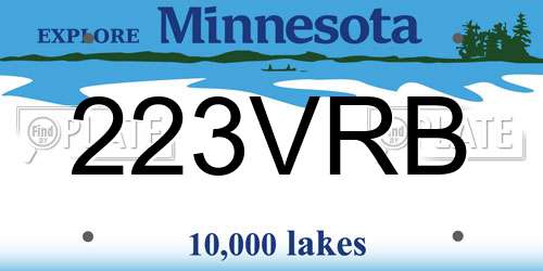 223VRB Minnesota License Plate