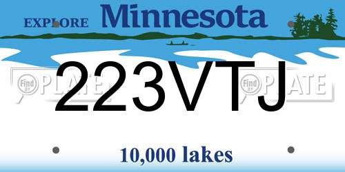 223VTJ Minnesota License Plate