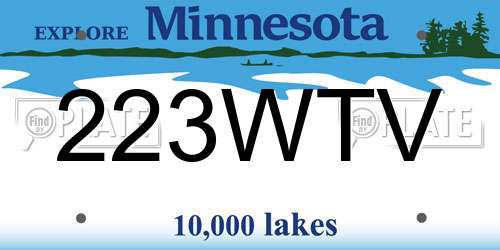 223WTV Minnesota License Plate