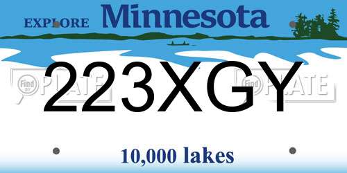 223XGY Minnesota License Plate