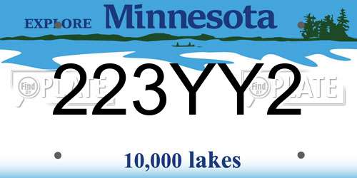 223YY2 Minnesota License Plate
