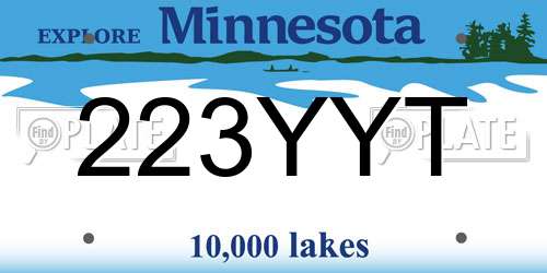 223YYT Minnesota License Plate