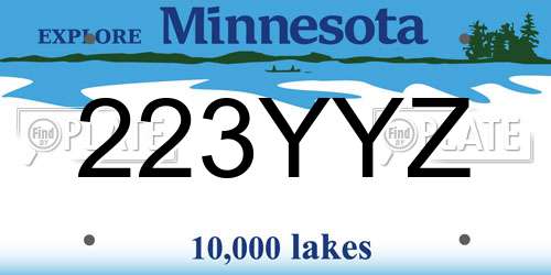 223YYZ Minnesota License Plate