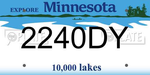 2240DY Minnesota License Plate