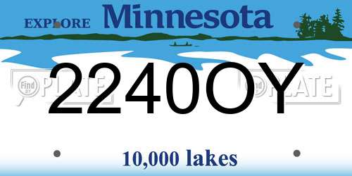 2240OY Minnesota License Plate