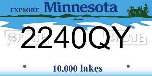2240QY Minnesota License Plate