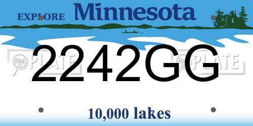 2242GG Minnesota License Plate