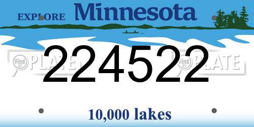 224522 Minnesota License Plate