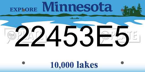 22453E5 Minnesota License Plate