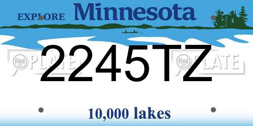 2245TZ Minnesota License Plate