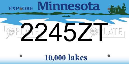 2245ZT Minnesota License Plate