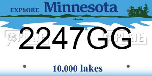 2247GG Minnesota License Plate