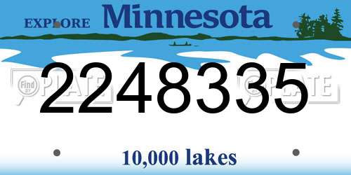 2248335 Minnesota License Plate