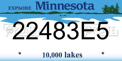 22483E5 Minnesota License Plate