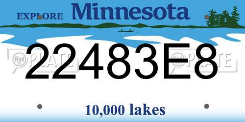 22483E8 Minnesota License Plate