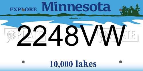 2248VW Minnesota License Plate