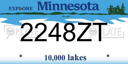 2248ZT Minnesota License Plate