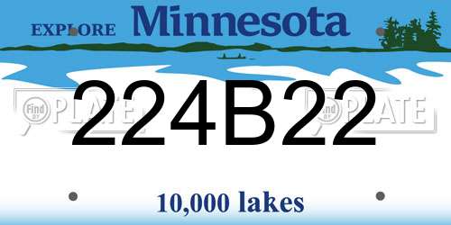 224B22 Minnesota License Plate