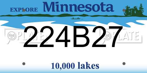 224B27 Minnesota License Plate