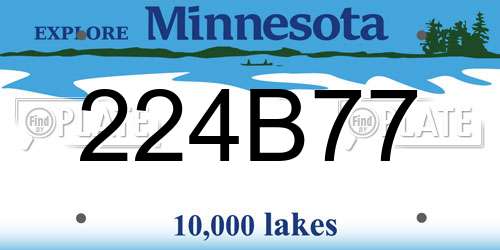 224B77 Minnesota License Plate