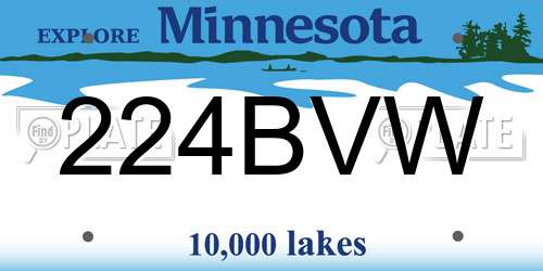 224BVW Minnesota License Plate