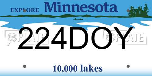 224DOY Minnesota License Plate