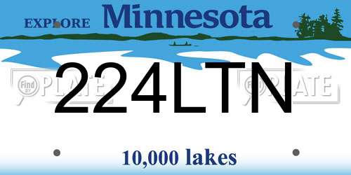 224LTN Minnesota License Plate