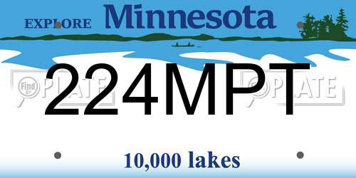 224MPT Minnesota License Plate