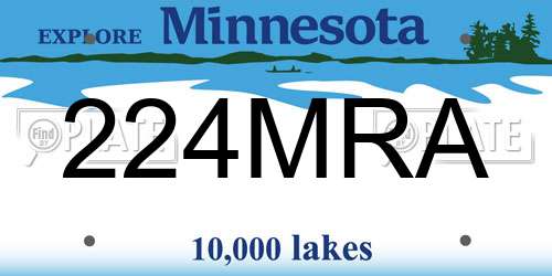 224MRA Minnesota License Plate
