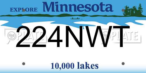 224NWT Minnesota License Plate