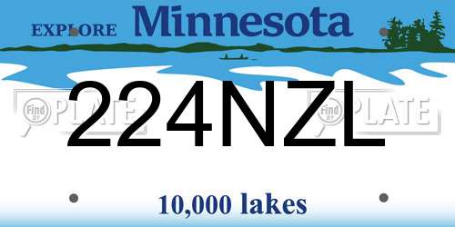 224NZL Minnesota License Plate