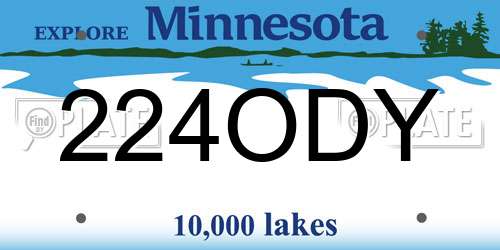 224ODY Minnesota License Plate