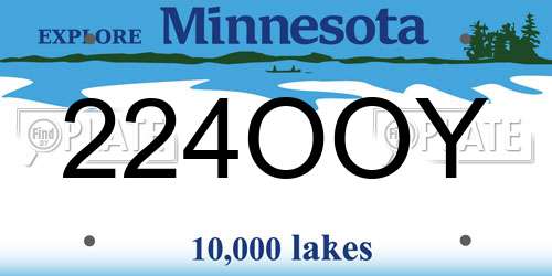 224OOY Minnesota License Plate