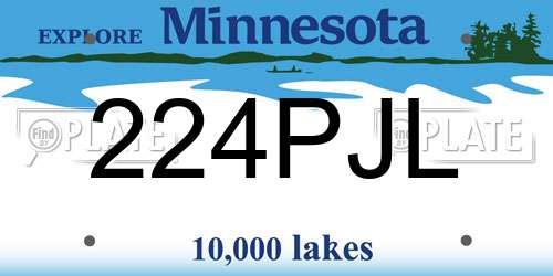 224PJL Minnesota License Plate