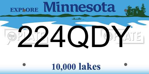 224QDY Minnesota License Plate