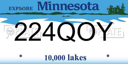 224QOY Minnesota License Plate