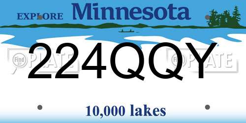 224QQY Minnesota License Plate