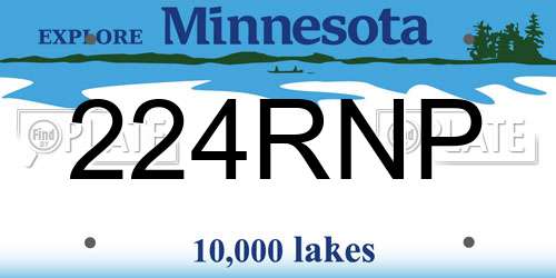 224RNP Minnesota License Plate