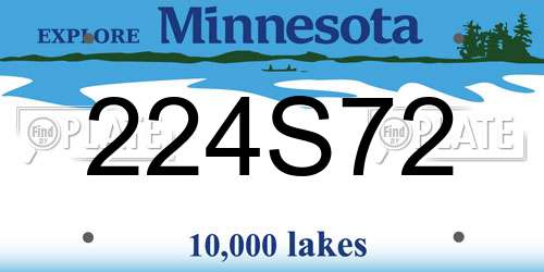 224S72 Minnesota License Plate