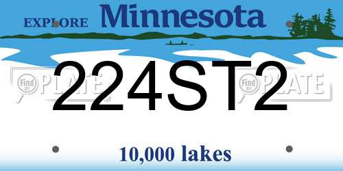 224ST2 Minnesota License Plate
