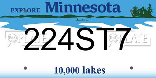 224ST7 Minnesota License Plate