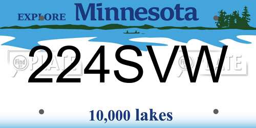 224SVW Minnesota License Plate