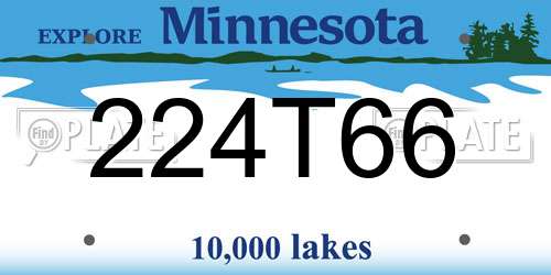 224T66 Minnesota License Plate