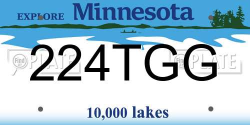 224TGG Minnesota License Plate