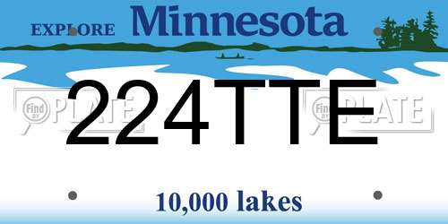 224TTE Minnesota License Plate