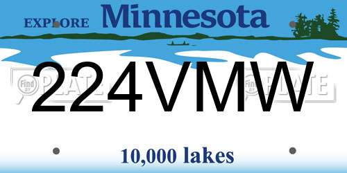 224VMW Minnesota License Plate